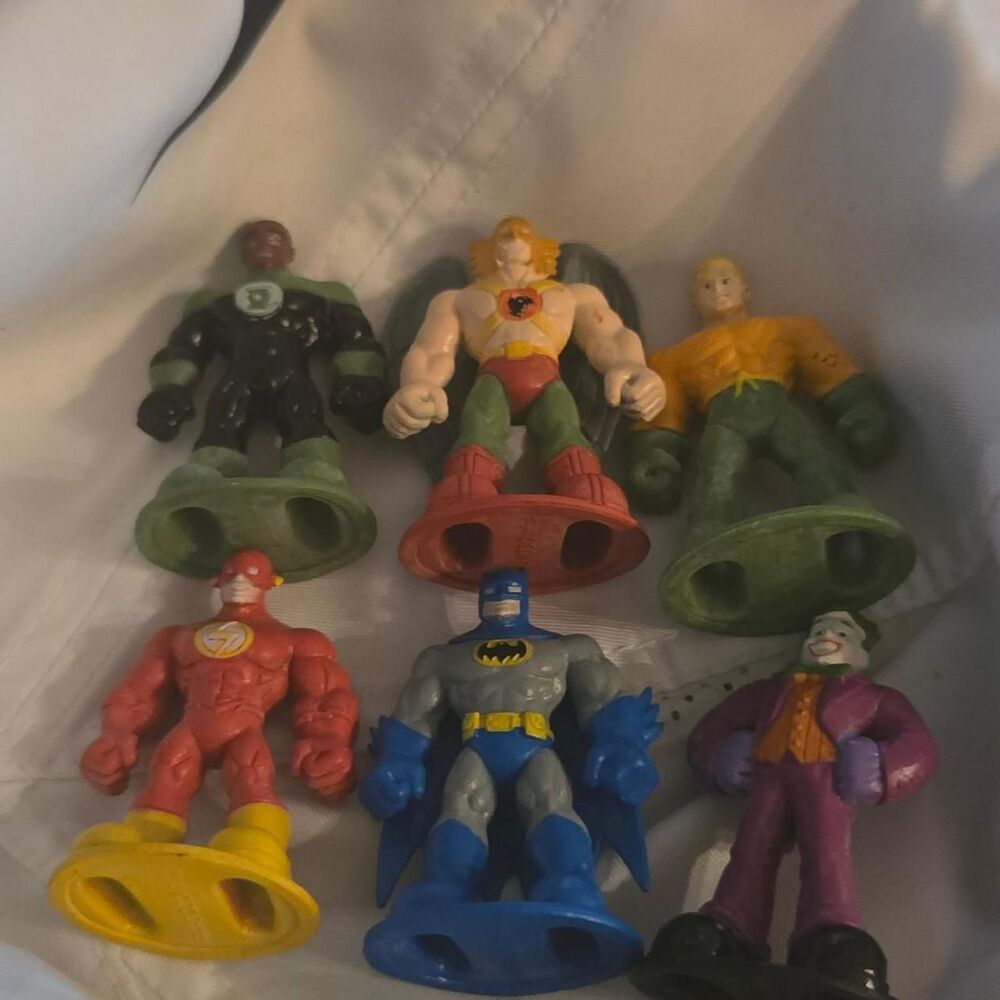 Vintage DC Comics Mini Figure Lot - Batman Joker Flash Justice League 1 3/4 "
